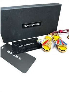 D&G Mini Espadrille Tassel Charm Keychain New With Box